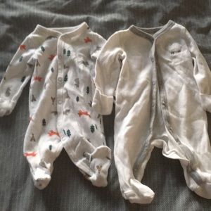 New born flannel pajama sleepers baby boy